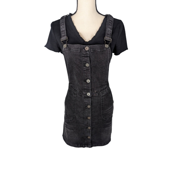 Mod Cloth Bib Overall Dark Grey Denim Jumper - Picture 7 of 7